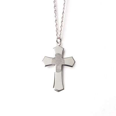 Cross Fingerprint Pendant